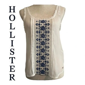 Hollister White Sheer tank top‎